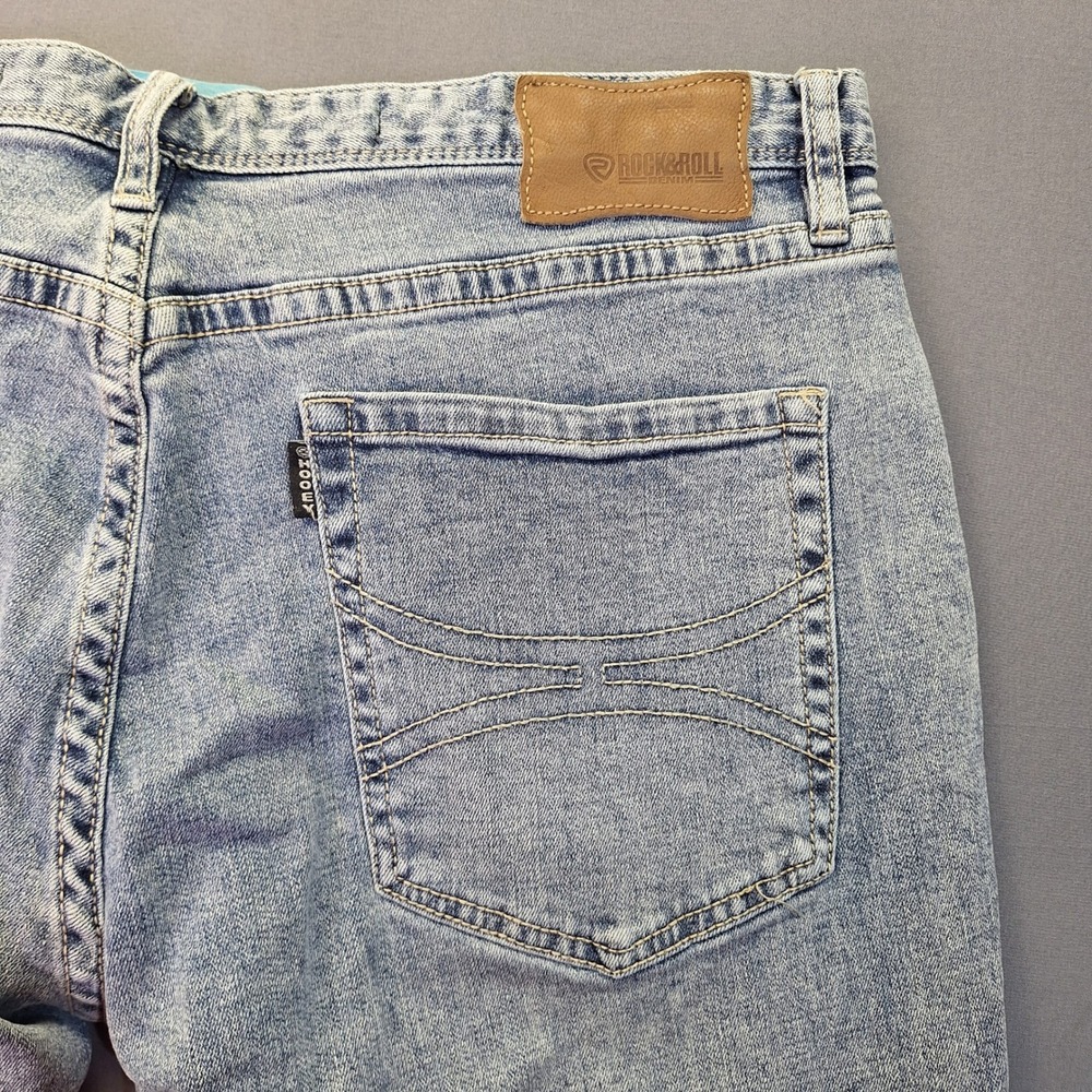 Rock & Roll Denim x Hooey Revolver Slim Straight Leg Jeans Light Wash 40x30